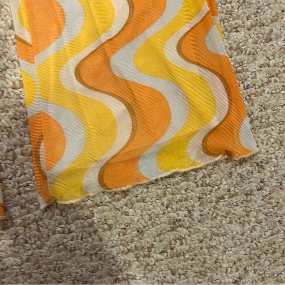 Cotton On womens xs pants flaired orange yellow white frill edge GREAT CONDITION - Picture 4 of 8